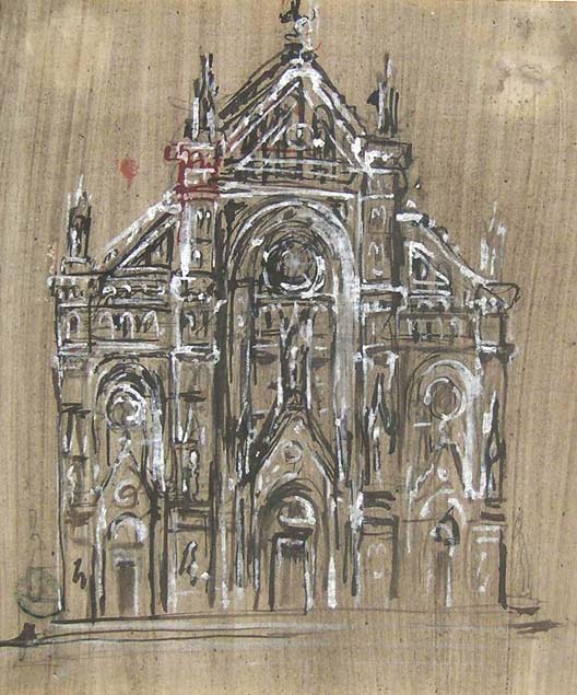 Giovanni Duprè, front of a church